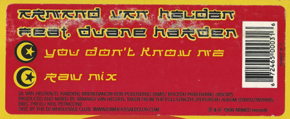 Release: You Don't Know Me-Vinyl-US-1998-DJAH 3-1-4271468