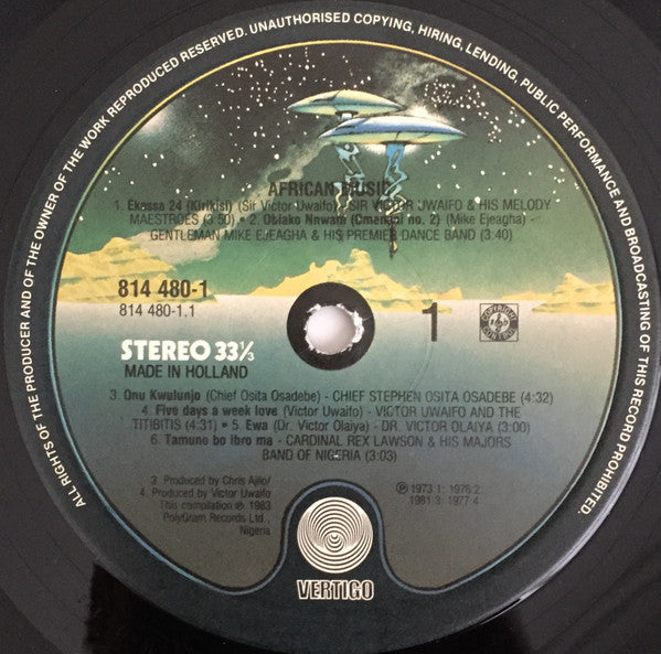 Release: African Music-Vinyl-Netherlands-1983-814 480-1-1555423