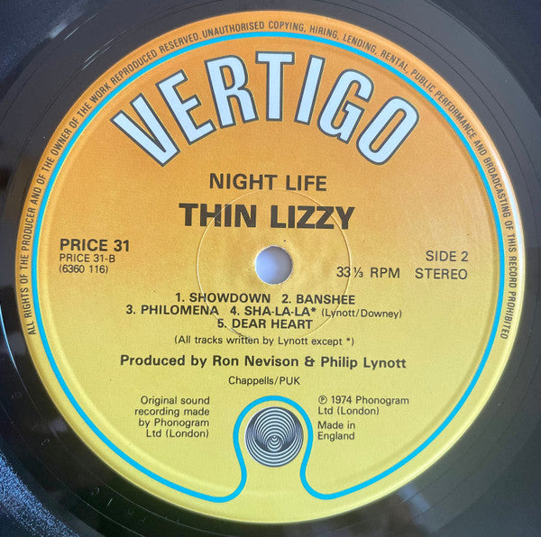 Release: Nightlife-Vinyl-UK-1983-PRICE 31-3520033