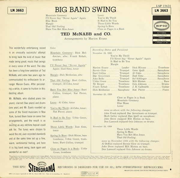 Release: Big Band Swing-Vinyl-Spain-1984-LSP 15624-5409914