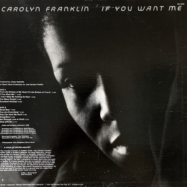 Master Release: If You Want Me by Carolyn Franklin