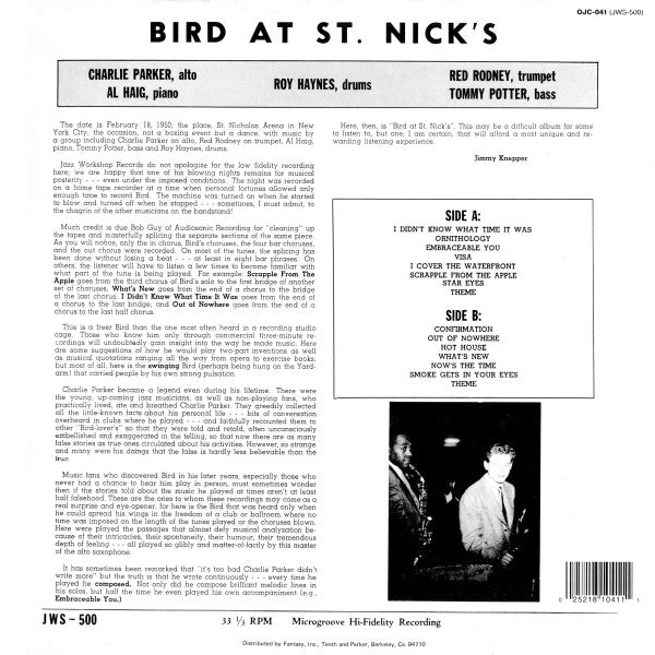 Release: Bird At St. Nick's-Vinyl-US-None-OJC-041, JWS-500-6958874