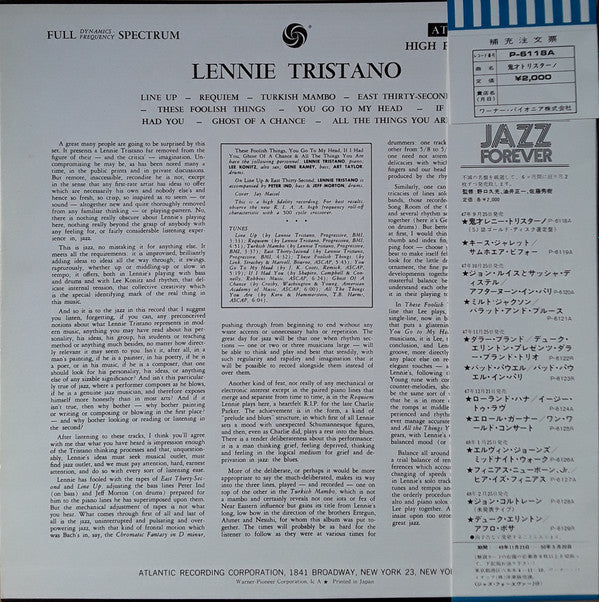 Release: Lennie Tristano-Vinyl-Japan-1973-P-6118A-5973767