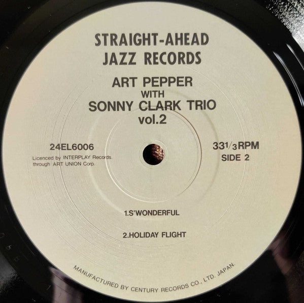 Art Pepper With Sonny Clark Trio Vol. 2