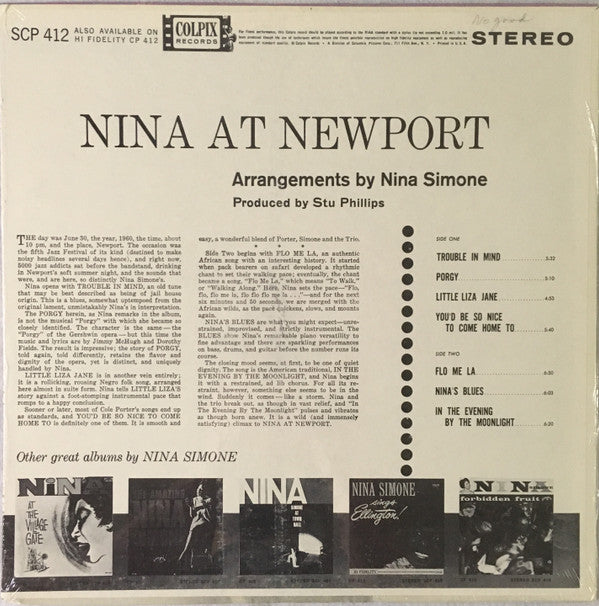 Release: Nina At Newport-Vinyl-US-1966-SCP 412-4245815