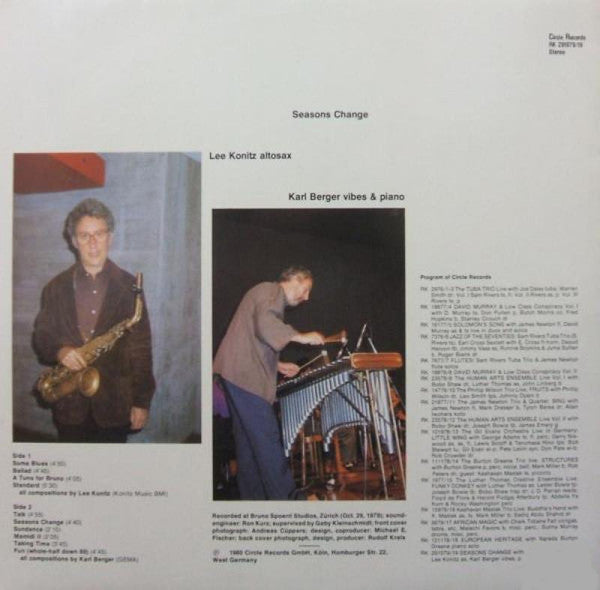 Master Release: Seasons Change by Lee Konitz