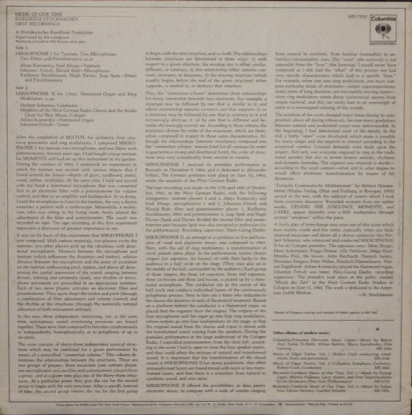 Release: Mikrophonie I - Mikrophonie II-Vinyl-US-None-MS 7355-8408758