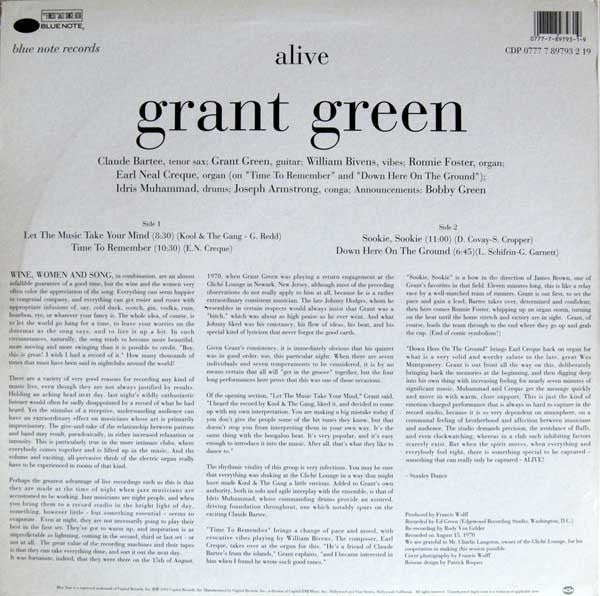 Master Release: Alive! by Grant Green