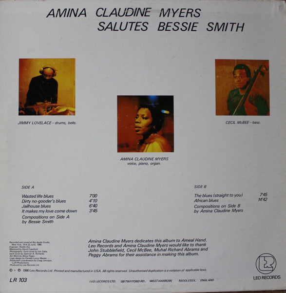 Release: Salutes Bessie Smith-Vinyl-US-1980-LR 103-7460514