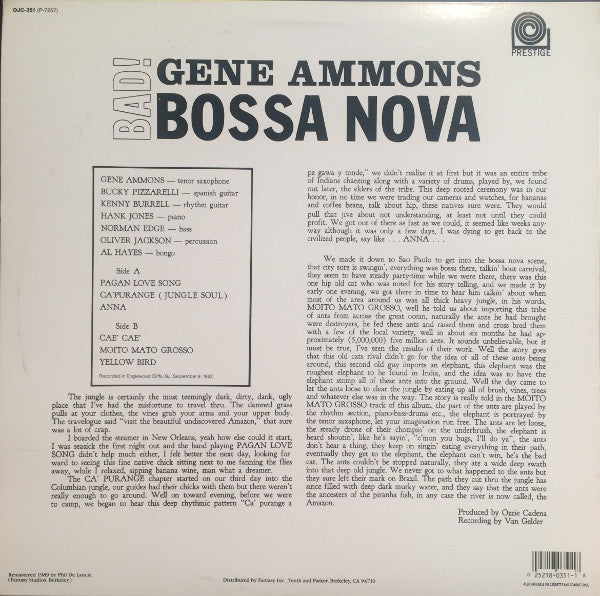 Master Release: Bad! Bossa Nova by Gene Ammons
