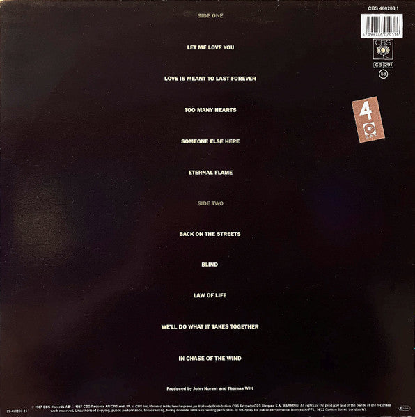 Release: Total Control-Vinyl-Europe-1987-CBS 460203 1-1859012