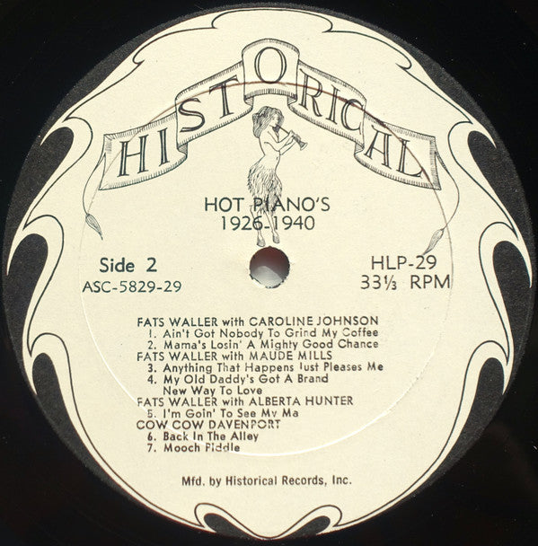 Hot Pianos 1926-1940