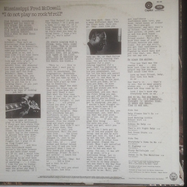 Master Release: I Do Not Play No Rock 'N' Roll by Fred McDowell
