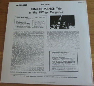 Release: At The Village Vanguard-Vinyl-US-1985-OJC-204, J-941-4659159