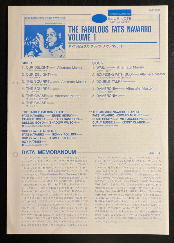 The Fabulous Fats Navarro Volume 1