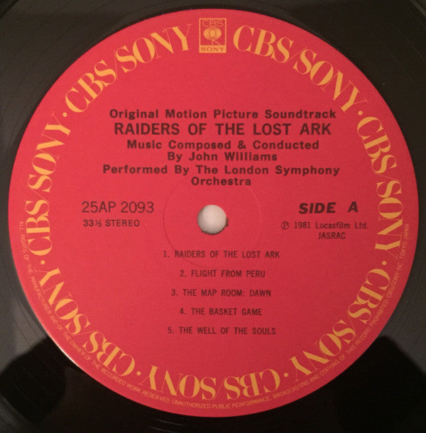 レイダース / 失われた聖櫃 = Raiders Of The Lost Ark (Original Motion Picture Soundtrack)