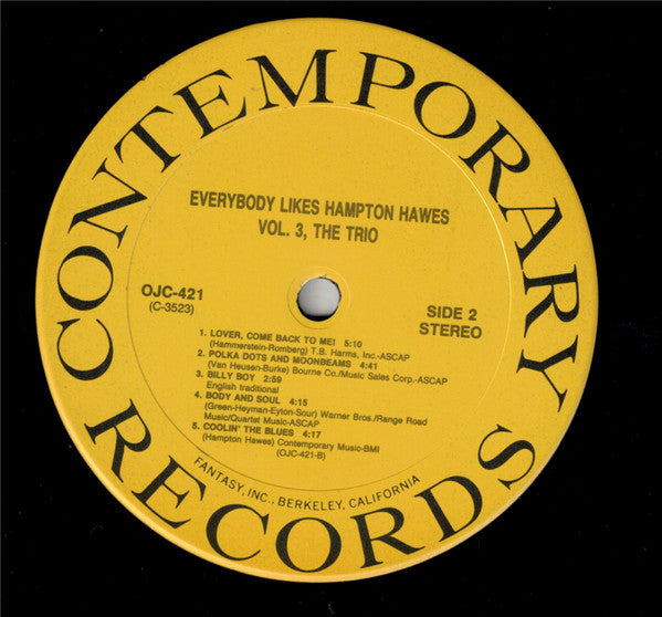 Everybody Likes Hampton Hawes, Vol. 3: The Trio