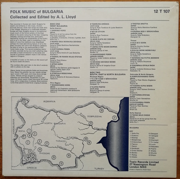 Release: Folk Music Of Bulgaria-Vinyl-UK-None-12T107, 12 T 107-4084699