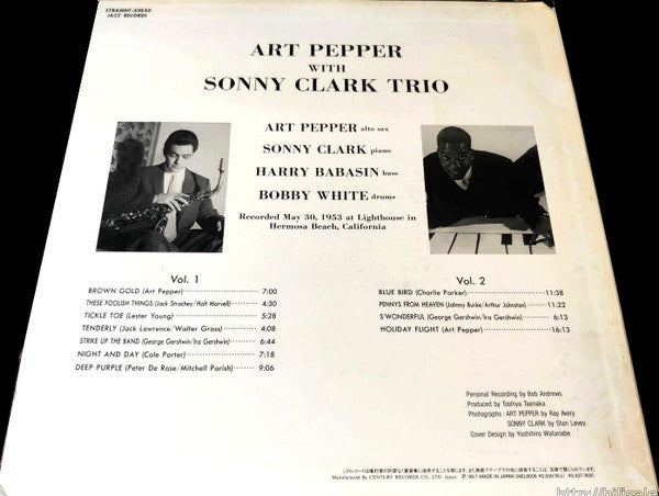 Art Pepper With Sonny Clark Trio Vol. 2