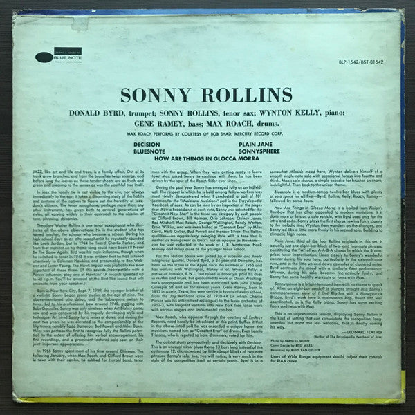 Release: Sonny Rollins Volume 1-Vinyl-US-1972-BST 81542, BLP 1542-7842674