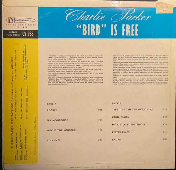 Release: "Bird" Is Free-Vinyl-France-None-30 CV 985-4517277