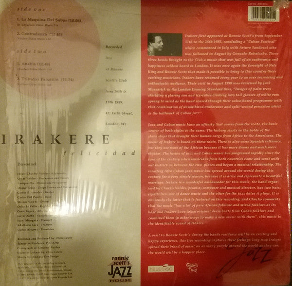 Master Release: Felicidad (Recorded Live At Ronnie Scott's Club) by Irakere