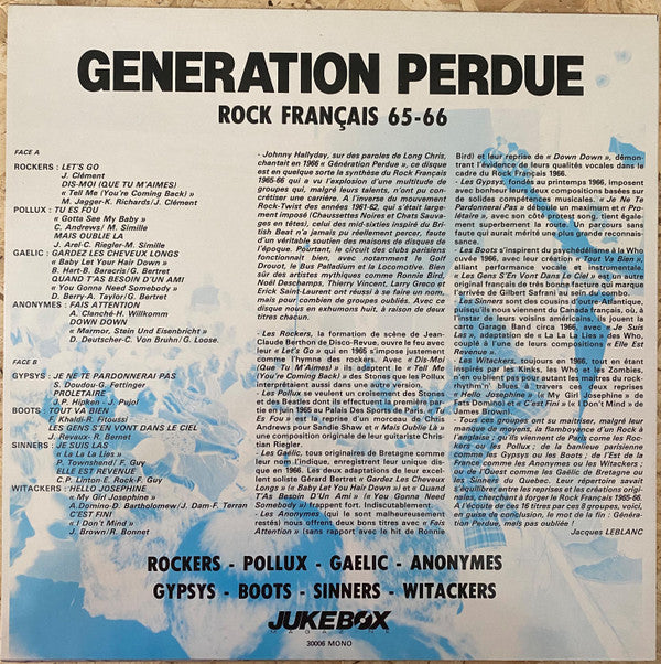 Master Release: Generation Perdue (Rock Français 65-66) by Various