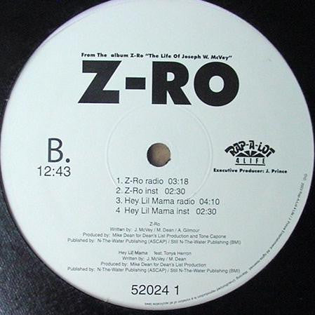 Release: I Hate U / Z-Ro / Hey Lil Mama-Vinyl-US-2003-52024-1, 52024-1-1229608