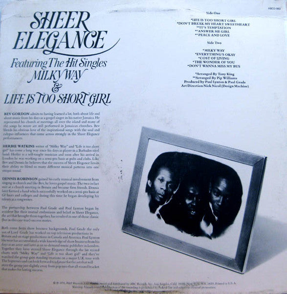 Release: Sheer Elegance-Vinyl-US-1976-ABCD-963-1625667
