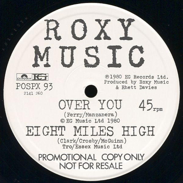 Master Release: Over You by Roxy Music