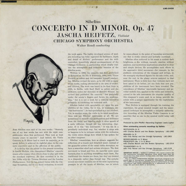 Release: Violin Concerto -Vinyl-US-1960-LSC-2435, LSC 2435-1513782