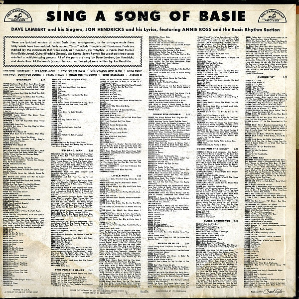 Release: Sing A Song Of Basie-Vinyl-US-1958-ABC-223-3008514