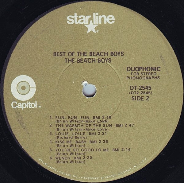 Release: Best Of The Beach Boys - Vol. 1-Vinyl-US-1972-DT 2545, DT 2545, DT-2545, DT-2545-2272014
