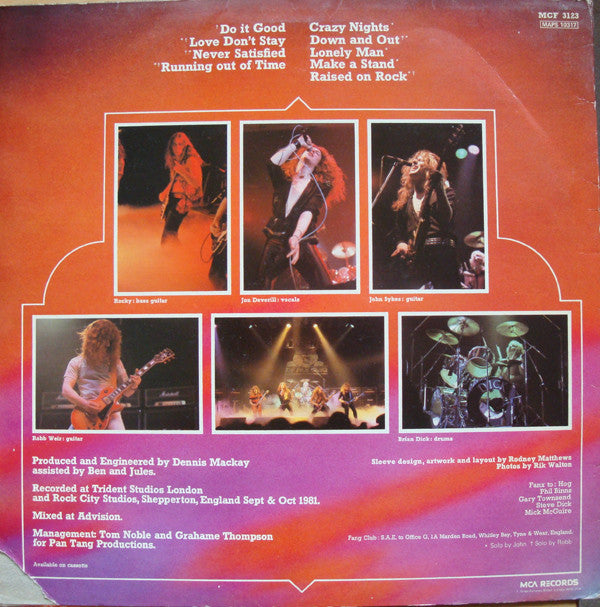 Release: Crazy Nights-Vinyl, Vinyl-UK-1981-MCF 3123, MAPS 10317, MSAMT 18-1391283