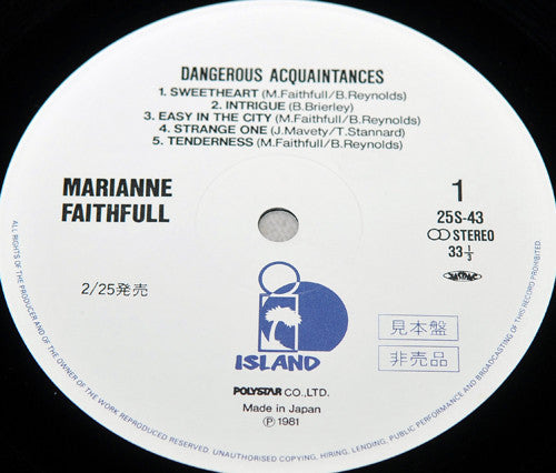 Release: Dangerous Acquaintances-Vinyl-Japan-1982-25S-43, 25S-43-3372821