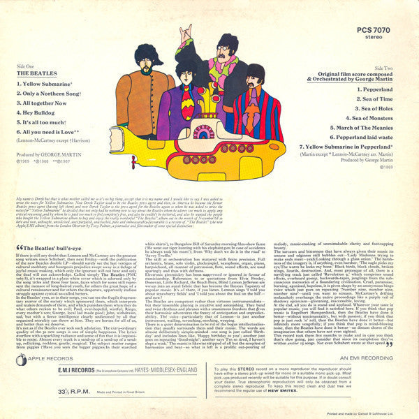 Release: Yellow Submarine-Vinyl-UK-1976-PCS 7070-2193145