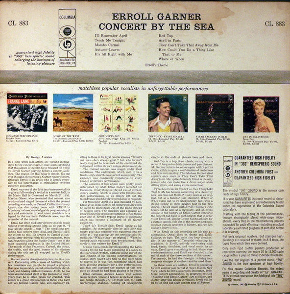 Release: Concert By The Sea-Vinyl-US-1956-CL 883, CL-883-3517546