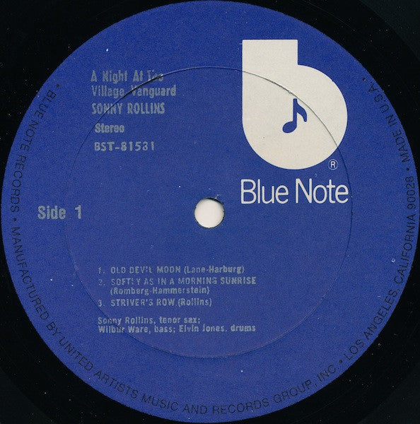 Release: A Night At The "Village Vanguard"-Vinyl-US-1975-BST 81581, BLP 1581-2465876