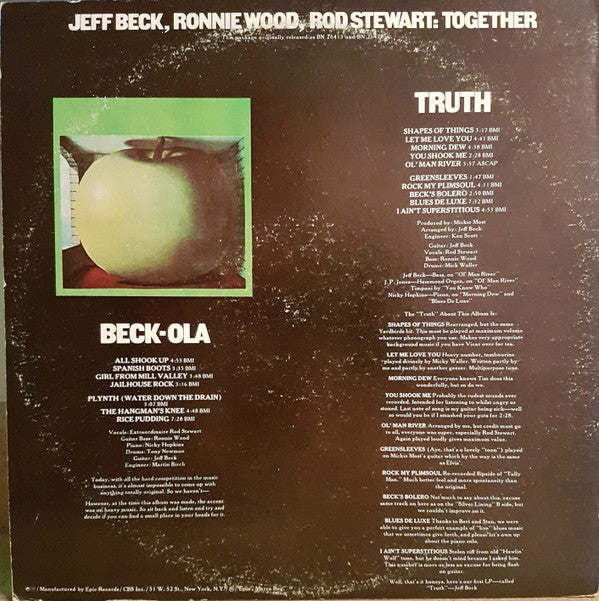 Release: Truth/Beck-ola-Vinyl-US-1975-BG 33779, E 33780, E 33781-12320060