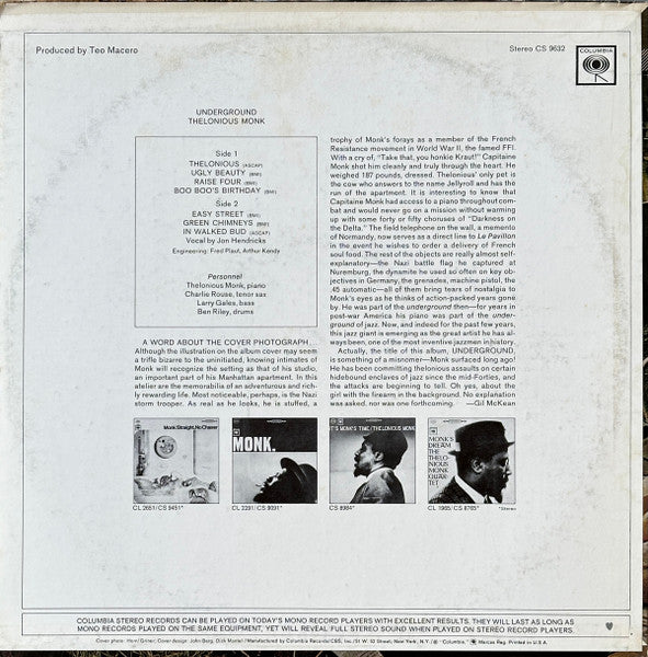Release: Underground-Vinyl-US-1970-CS 9632-30106538