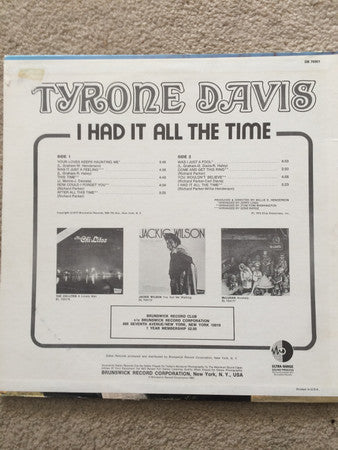 Master Release: I Had It All The Time by Tyrone Davis