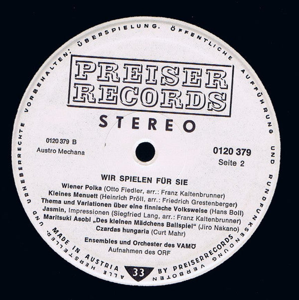 Wir Spielen Für Sie / VAMÖ