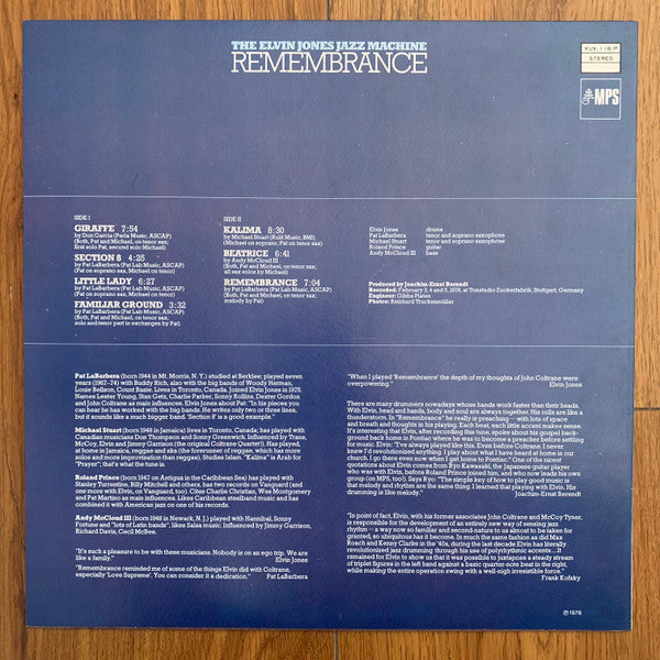 Master Release: Remembrance by The Elvin Jones Jazz Machine