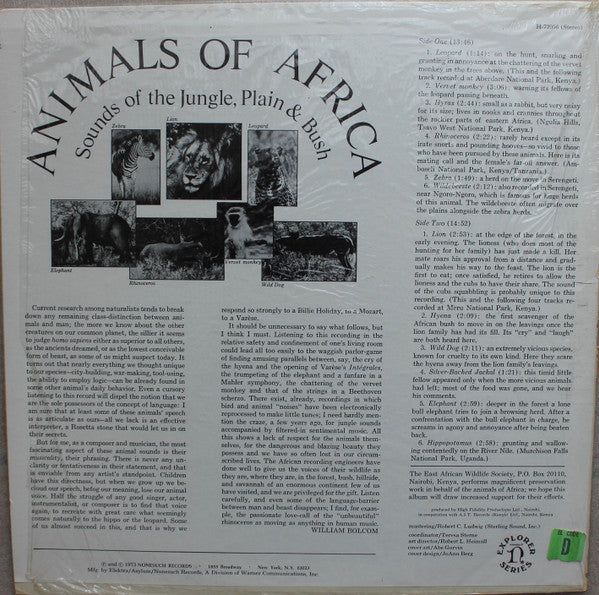 Master Release: Animals Of Africa (Sounds Of The Jungle, Plain & Bush) by No Artist