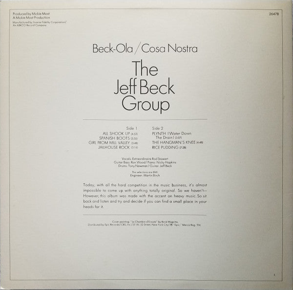 Release: Beck-Ola-Vinyl-US-None-PE 26478 on Spine & Record-22911752