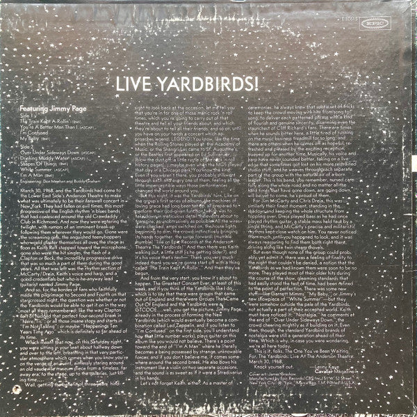 Release: Live Yardbirds (Featuring Jimmy Page)-Vinyl-US-1971-E 30615-30240233