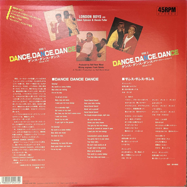 Release: Dance Dance Dance-Vinyl-Japan-1988-K13P-709-28511416