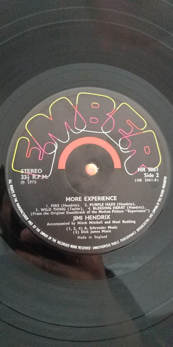 More  "Experience" Jimi Hendrix (Titles From The Original Sound Track Of The Feature Length Motion Picture) (Volume Two)