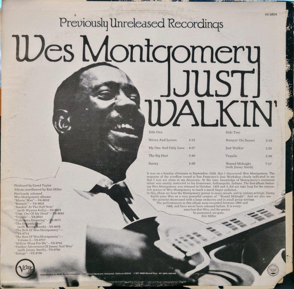 Release: Just Walkin'-Vinyl-US-1971-V6-8804-18505651