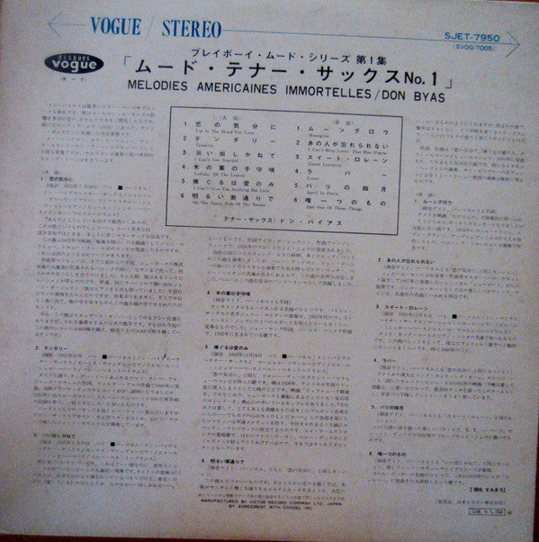 Music For Play Boys Vol. 1 - Melodies Americaines Immortelles